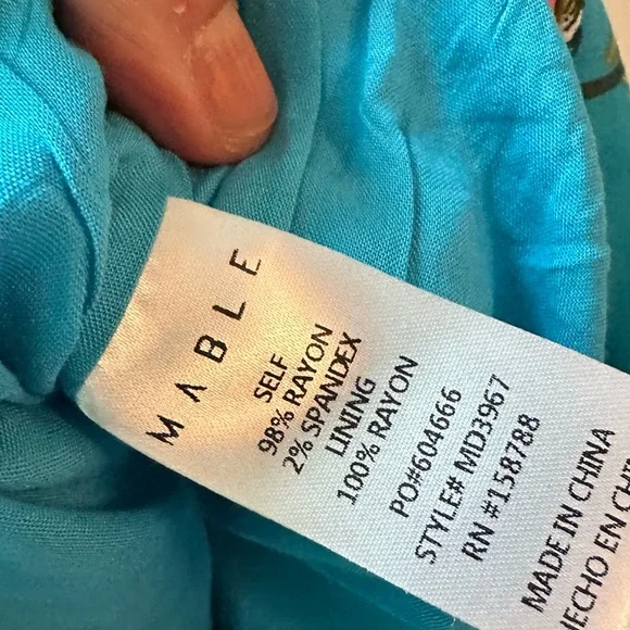 Mable, Blue Floral Rhode Sweetheart Mini Dress, Size S and m | 87 - Picture 3 of 6